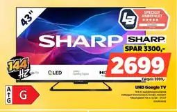 Power SHARP UHD Google TV tilbud