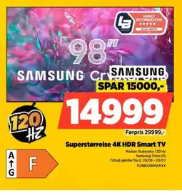 Power SAMSUNG Superstørrelse 4K HDR Smart TV tilbud