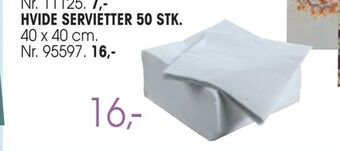 Daells Bolighus Hvide servietter 50 stk tilbud