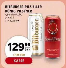 Scandinavian Park BITBURGER PILS ELLER KÖNIG PILSENER tilbud