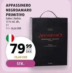 Scandinavian Park APPASSINERO NEGROAMARO PRIMITIVO tilbud