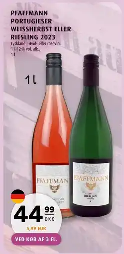 Scandinavian Park PFAFFMANN PORTUGIESER WEISSHERBST ELLER RIESLING 2023 tilbud