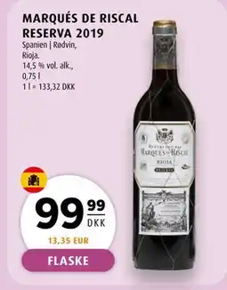 Scandinavian Park MARQUÉS DE RISCAL RESERVA 2019 tilbud