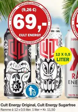 Købmandsgården Cult Energy Original, Cult Energy Sugarfree tilbud