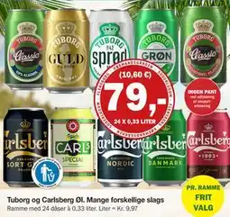 Købmandsgården Tuborg og Carlsberg Øl. Mange forskellige slags tilbud