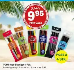 Købmandsgården TOMS Goé Stænger 4-Pak tilbud