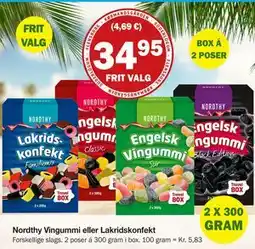 Købmandsgården Nordthy Vingummi eller Lakridskonfekt tilbud