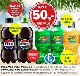 Købmandsgården Faxe Kondi, Faxe Kondi 0 Kal tilbud