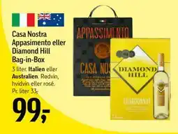 Føtex Casa Nostra Appasimento eller Diamond Hill Bag-in-Box tilbud