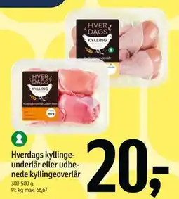 Føtex Hverdags kyllingeunderlår eller udbenede kyllingeoverlår tilbud