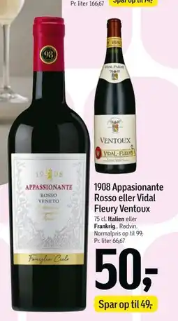 Føtex 1908 Appasionante Rosso eller Vidal Fleury Ventoux tilbud
