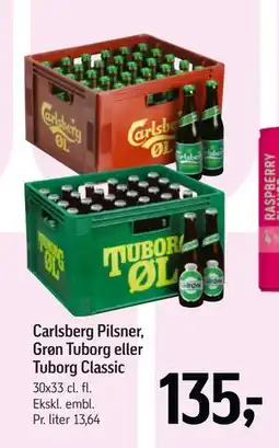 Føtex Carlsberg Pilsner, Grøn Tuborg eller Tuborg Classic tilbud
