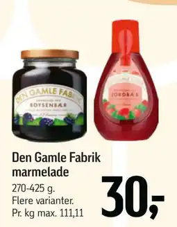 Føtex Den Gamle Fabrik marmelade tilbud