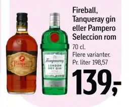 Føtex Fireball, Tanqueray gin eller Pampero Seleccion rom tilbud