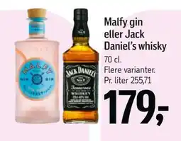 Føtex Malfy gin eller Jack Daniel’s whisky tilbud