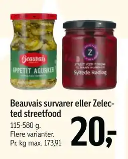 Føtex Beauvais survarer eller Zelected streetfood tilbud