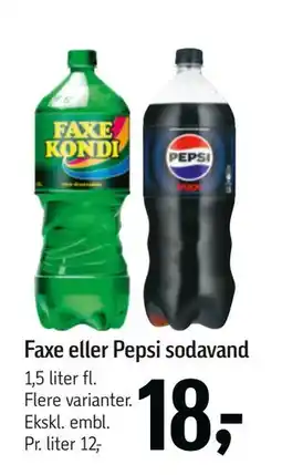 Føtex Faxe eller Pepsi sodavand tilbud