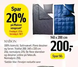Føtex Spar 20% på Maison sengesæt tilbud