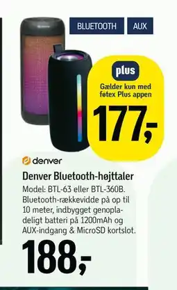 Føtex Denver Bluetooth-højttaler tilbud