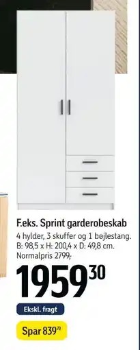 Føtex Sprint garderobeskab tilbud