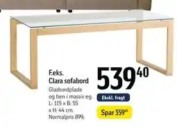 Føtex Clara sofabord tilbud