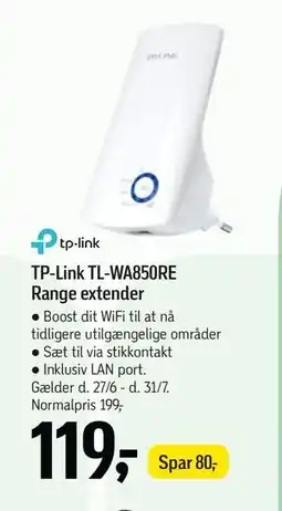 Føtex TP-Link TL-WA850RE Range extender tilbud