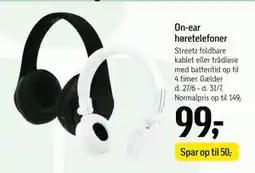 Føtex On-ear høretelefoner tilbud