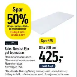 Føtex Nordisk Fjer gel topmadras tilbud