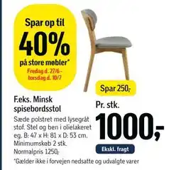 Føtex Minsk spisebordsstol tilbud