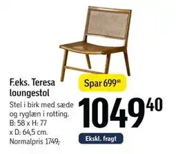 Føtex Teresa loungestol tilbud