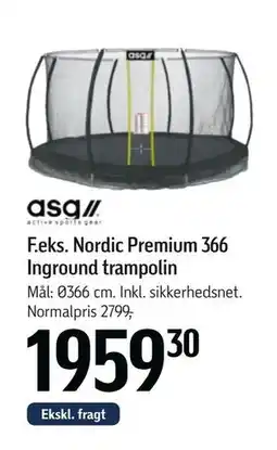 Føtex Nordic Premium 366 Inground trampolin tilbud