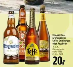 Føtex Hoegaarden, Kronenbourg, Leffe, Grimbergen eller Jacobsen tilbud
