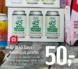 Føtex To Øl 45 Days økologisk pilsner tilbud