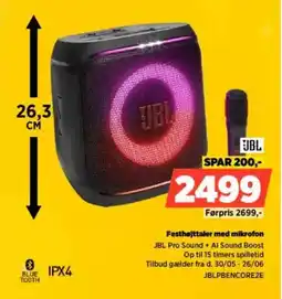 Power JBL Festhøjttaler med mikrofon tilbud