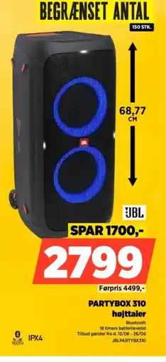 Power JBL Partybox 310 højttaler tilbud