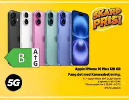 Power Apple iPhone 16 Plus 128 GB Fang det med Kamerabetjening. tilbud