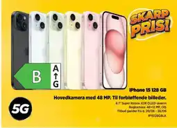 Power iPhone 15 128 GB Hovedkamera med 48 MP. Til forbløffende billeder. tilbud