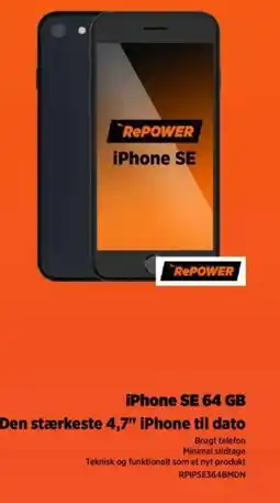 Power iPhone SE 64 GB Den stærkeste 4,7" iPhone til dato tilbud