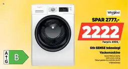 Power Whirlpool 6th SENSE teknologi Vaskemaskine tilbud