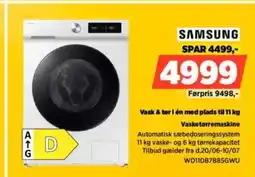 Power SAMSUNG Vask & tor i en med plads til 11 kg Vasketørremaskine tilbud