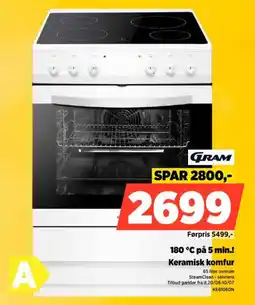 Power GRAM 180 °C på 5 min.! Keramisk komfur tilbud