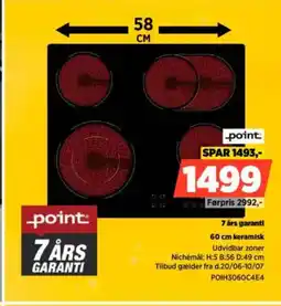 Power Point 7 års garanti 60 cm keramisk tilbud