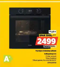 Power Whirlpool Pyrolyse & teleskop udtræk Indbygningsovn tilbud