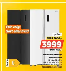 Power Point bemærk! kun 59 cm dyb amerikanerskab tilbud