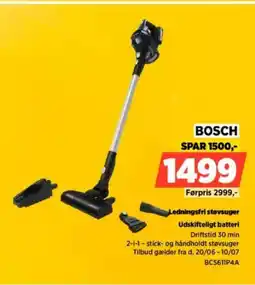 Power BOSCH Ledningsfri støvsuger Udskifteligt batteri tilbud