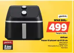 Power Point airfryer passer til pizzaer op til tilbud