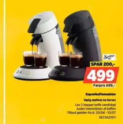 Power Kapselkaffemaskine Vælg mellem to farver tilbud