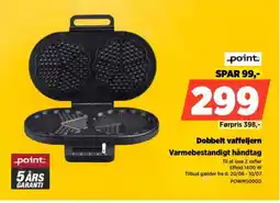 Power Point dobbelt vaffeljern varmebestandigt håndtag tilbud