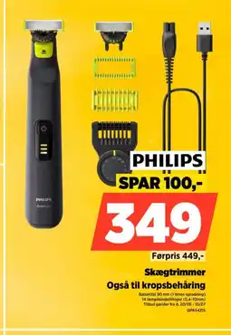 Power PHILIPS Skægtrimmer Også til kropsbehåring tilbud