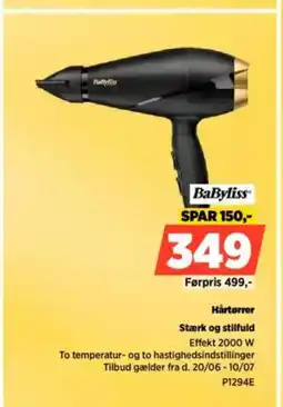 Power BaByliss Hårtørrer Stærk og stilfuld tilbud
